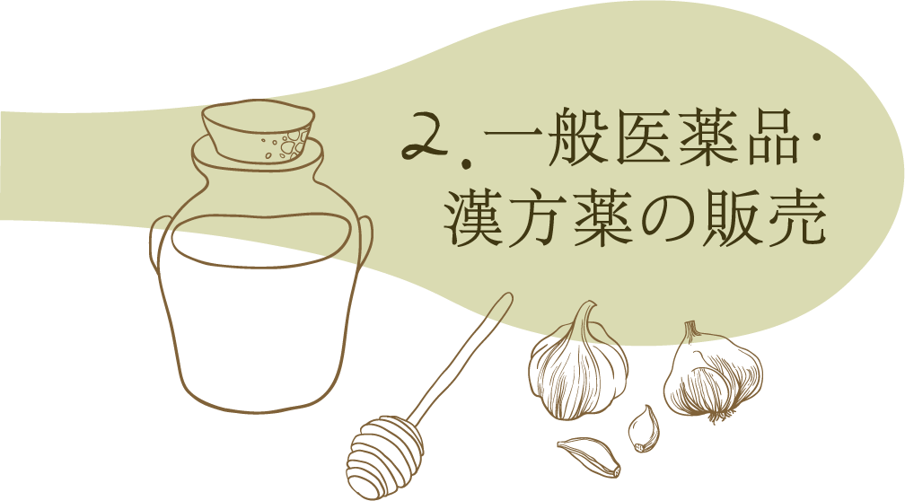 2.漢方薬・一般医薬品の販売